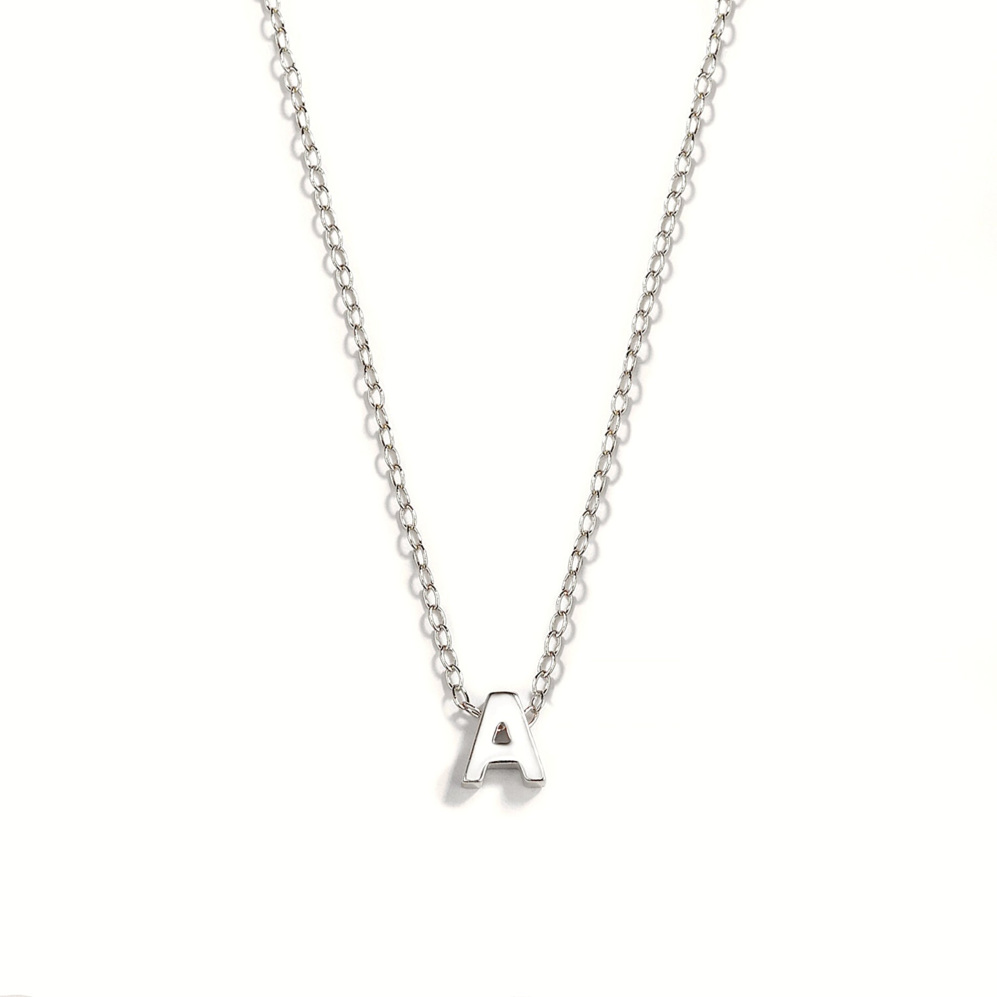 Hypoallergenic 18K Gold Plated Sterling Silver Mini Alphabet Necklaces The Aura