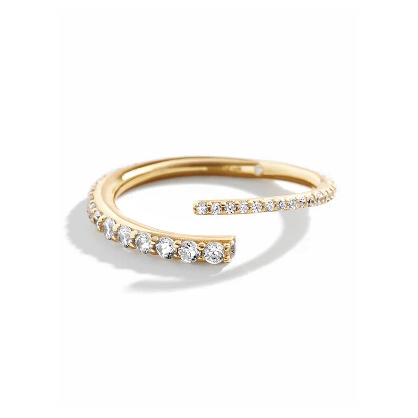 18K Gold Plated Sterling Silver Pave Comet Rings The Aura