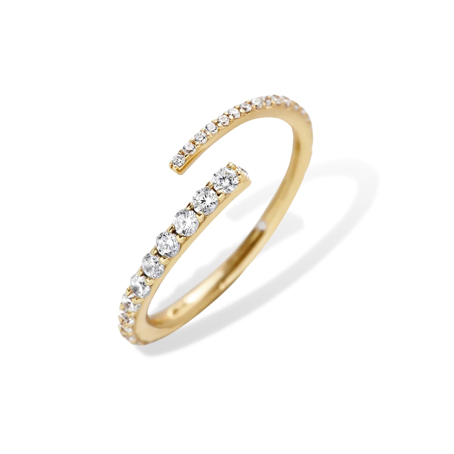 18K Gold Plated Sterling Silver Pave Comet Rings The Aura