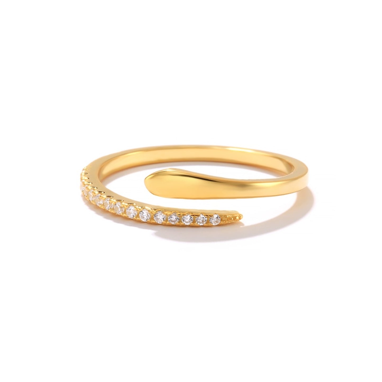18K Gold Plated Sterling Silver Pave Hug Me Close Rings The Aura