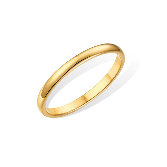 18K Gold Plated Stainless Steel Hypoallergenic Waterproof Tarnish Free Single Band Rings The Aura
