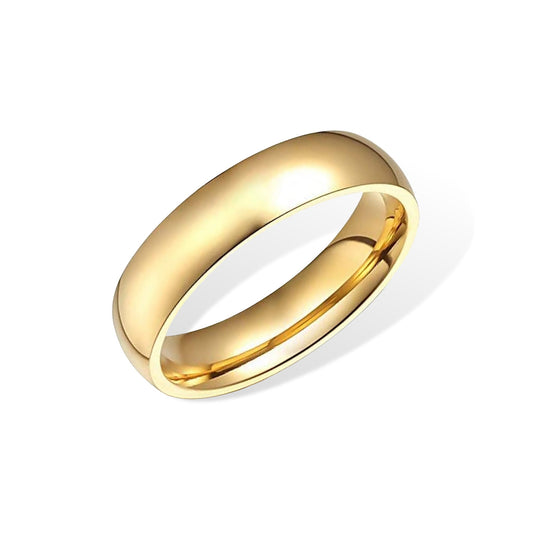 18K Gold Plated Stainless Steel Hypoallergenic Waterproof Tarnish Free Single Band Rings The Aura