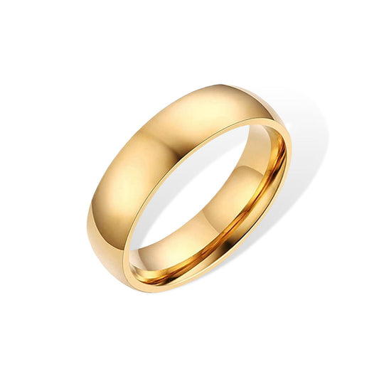18K Gold Plated Stainless Steel Hypoallergenic Waterproof Tarnish Free Single Band Rings The Aura