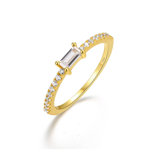 18K Gold Plated Sterling Silver Hypoallergenic Waterproof Solo Oblong Rings The Aura