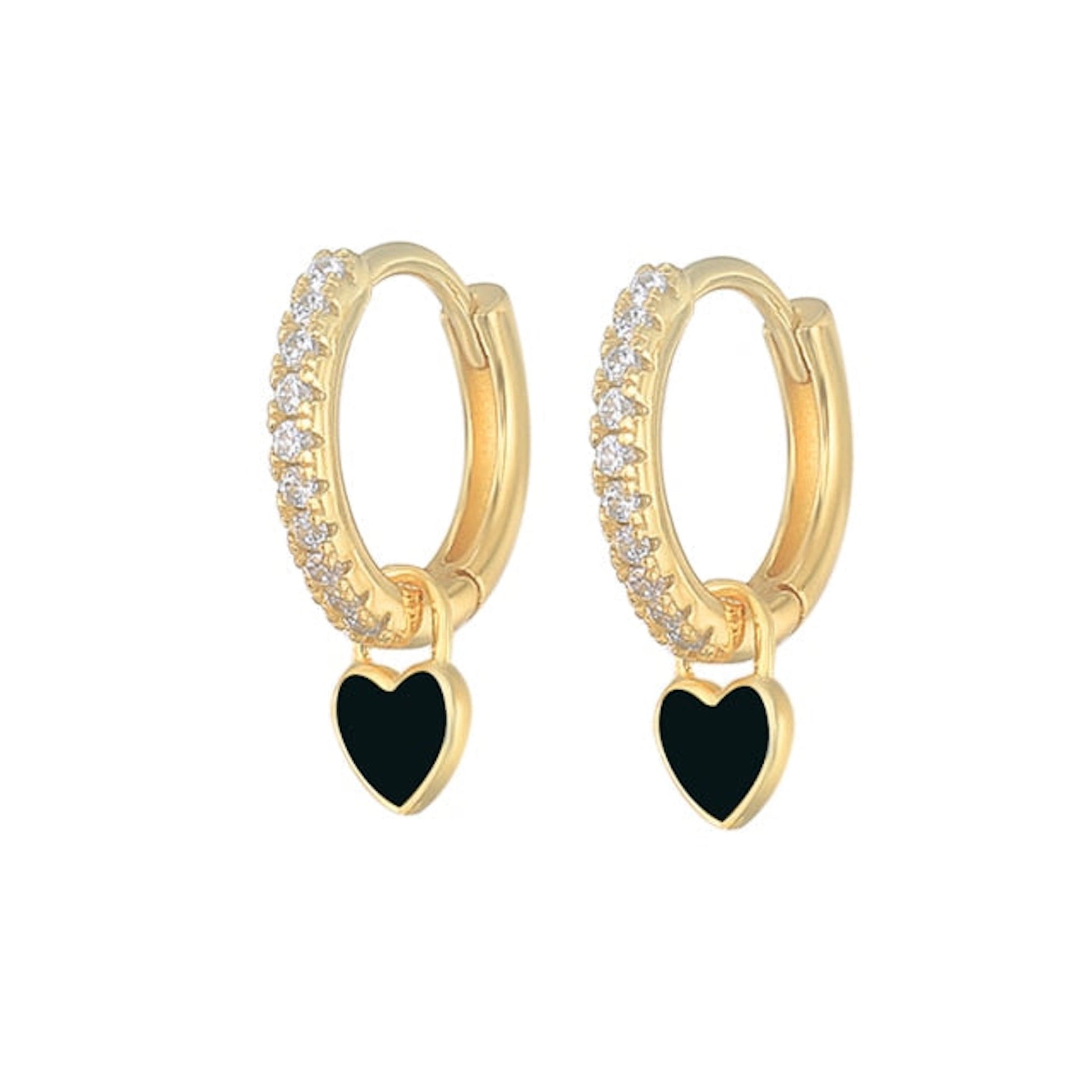 18K Gold Plated sterling silver Hypoallergenic The Pounding Heart Huggie Earrings The Aura