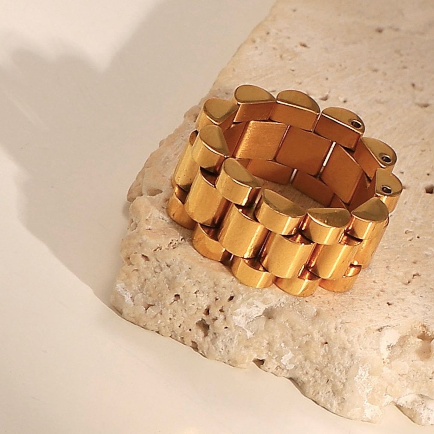 18k Gold Plated Stainless Steel Watchband Rings The Aura